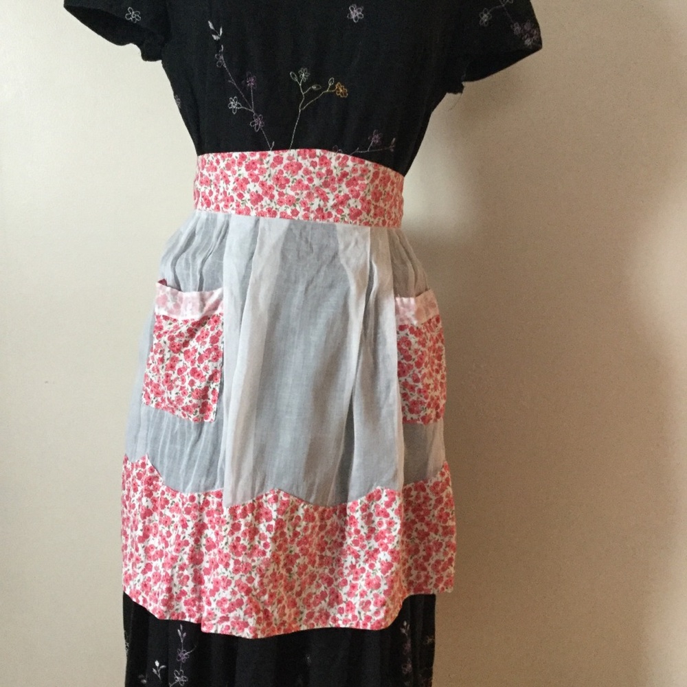 Vintage organdy and cotton apron.